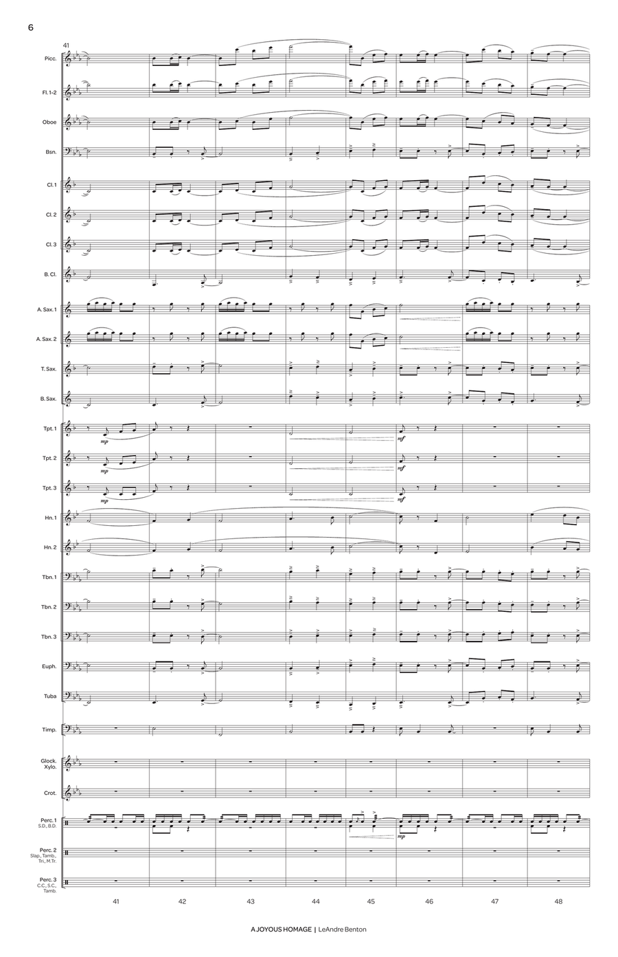Joyous Homage, A (score only) Concert Band scores gallery preview page 8