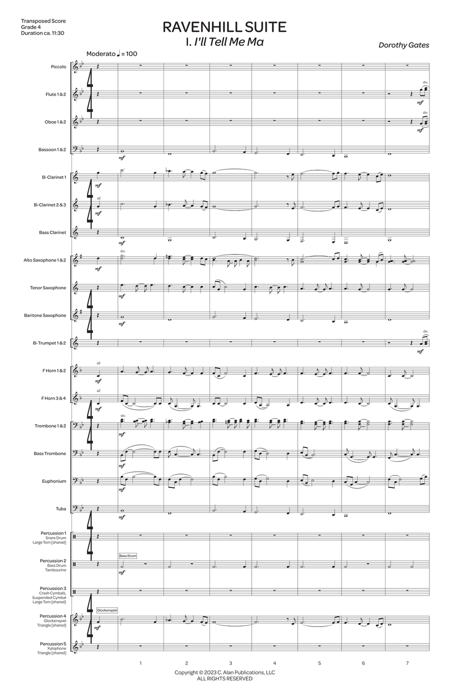 Ravenhill Suite (score only) Concert Band scores gallery preview page 3