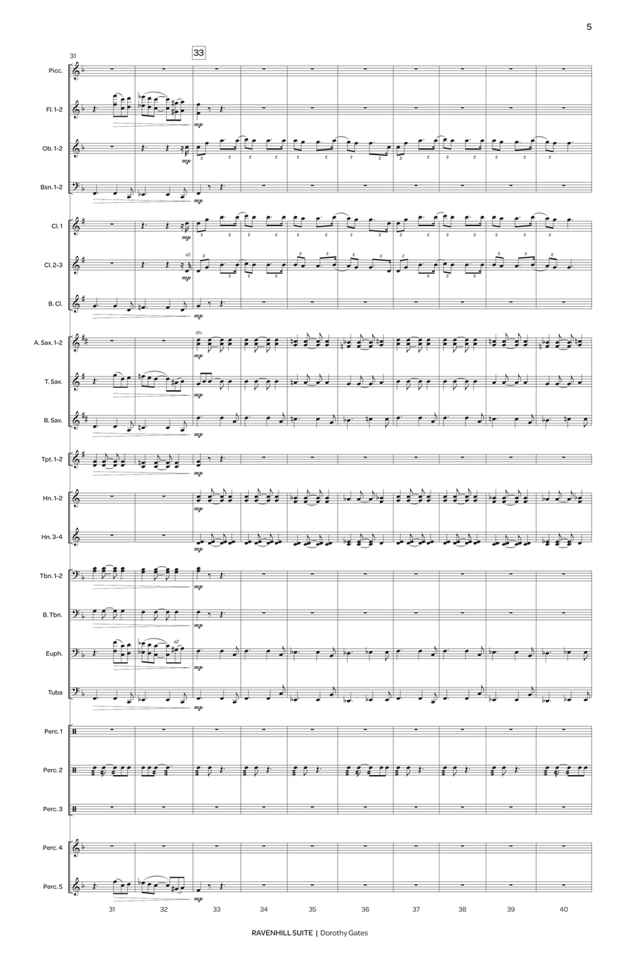 Ravenhill Suite (score only) Concert Band scores gallery preview page 7