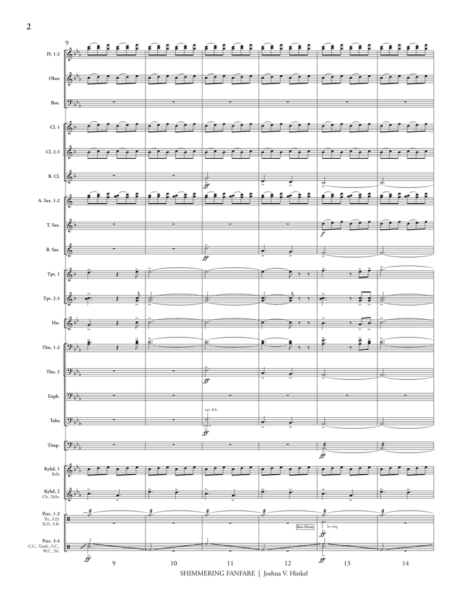 Shimmering Fanfare (score only) Concert Band scores gallery preview page 4