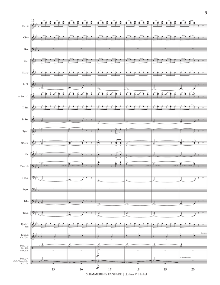 Shimmering Fanfare (score only) Concert Band scores gallery preview page 5