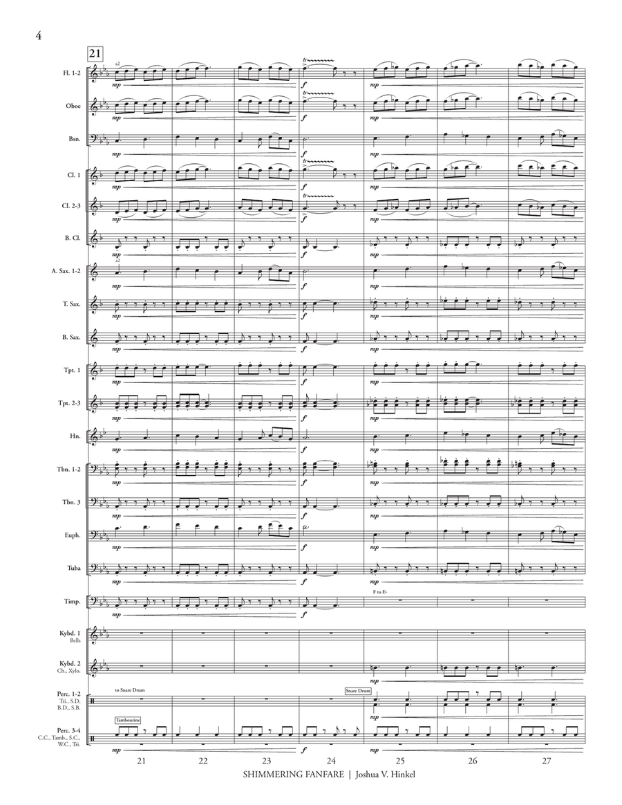 Shimmering Fanfare (score only) Concert Band scores gallery preview page 6