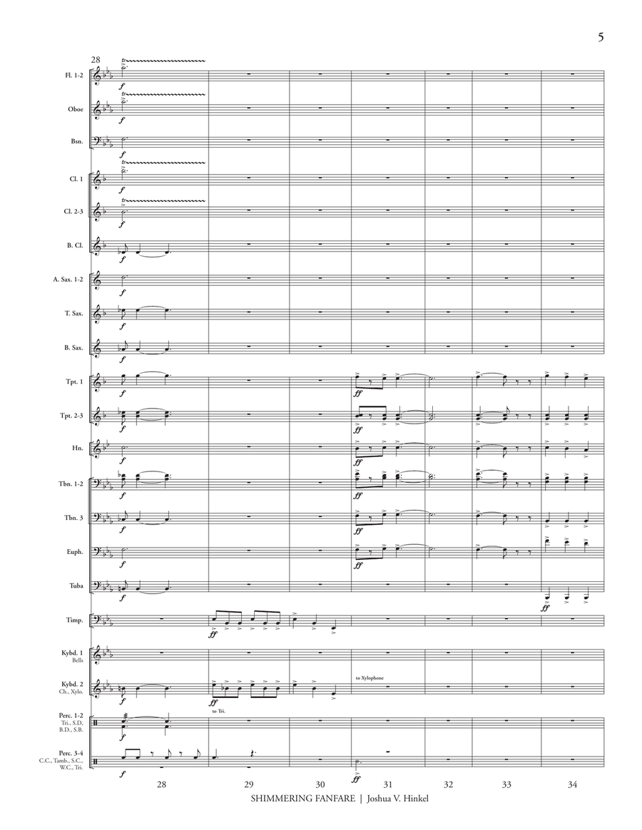 Shimmering Fanfare (score only) Concert Band scores gallery preview page 7