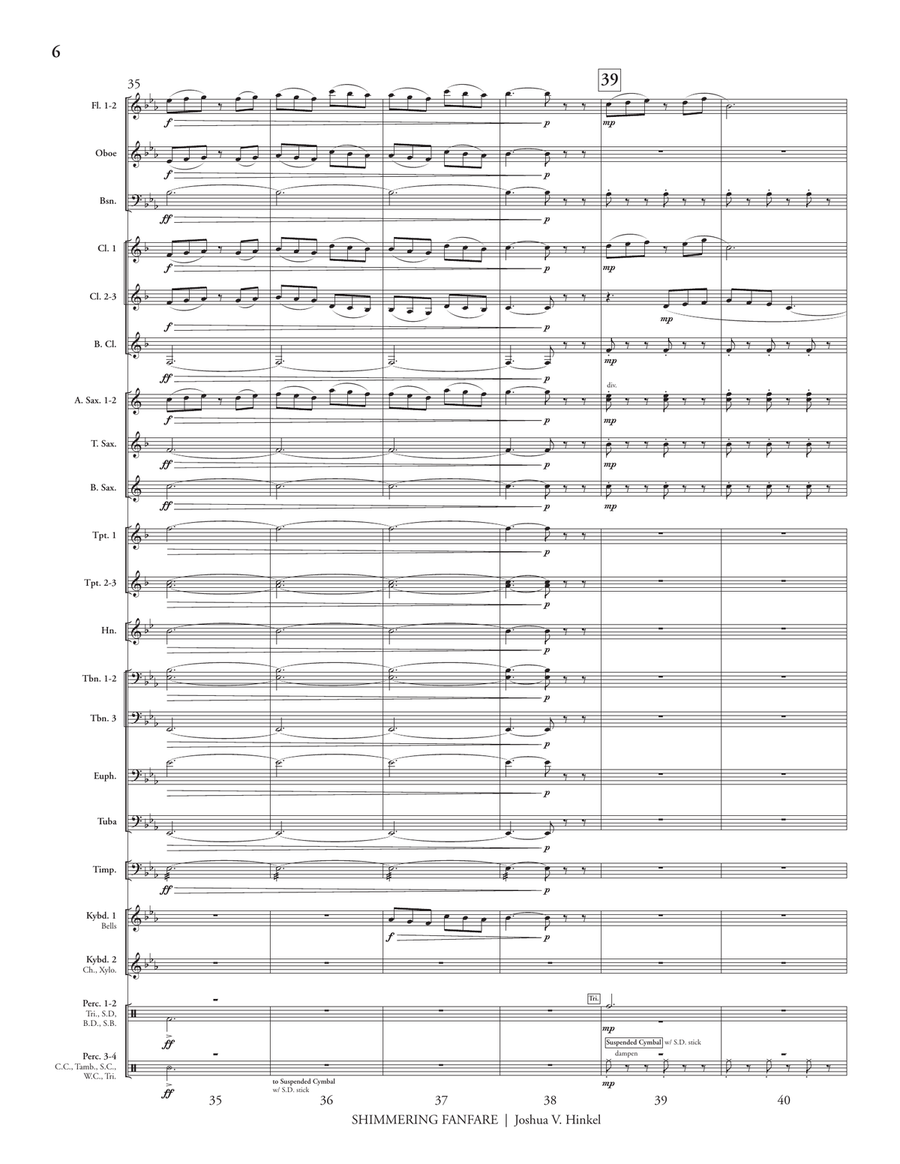Shimmering Fanfare (score only) Concert Band scores gallery preview page 8