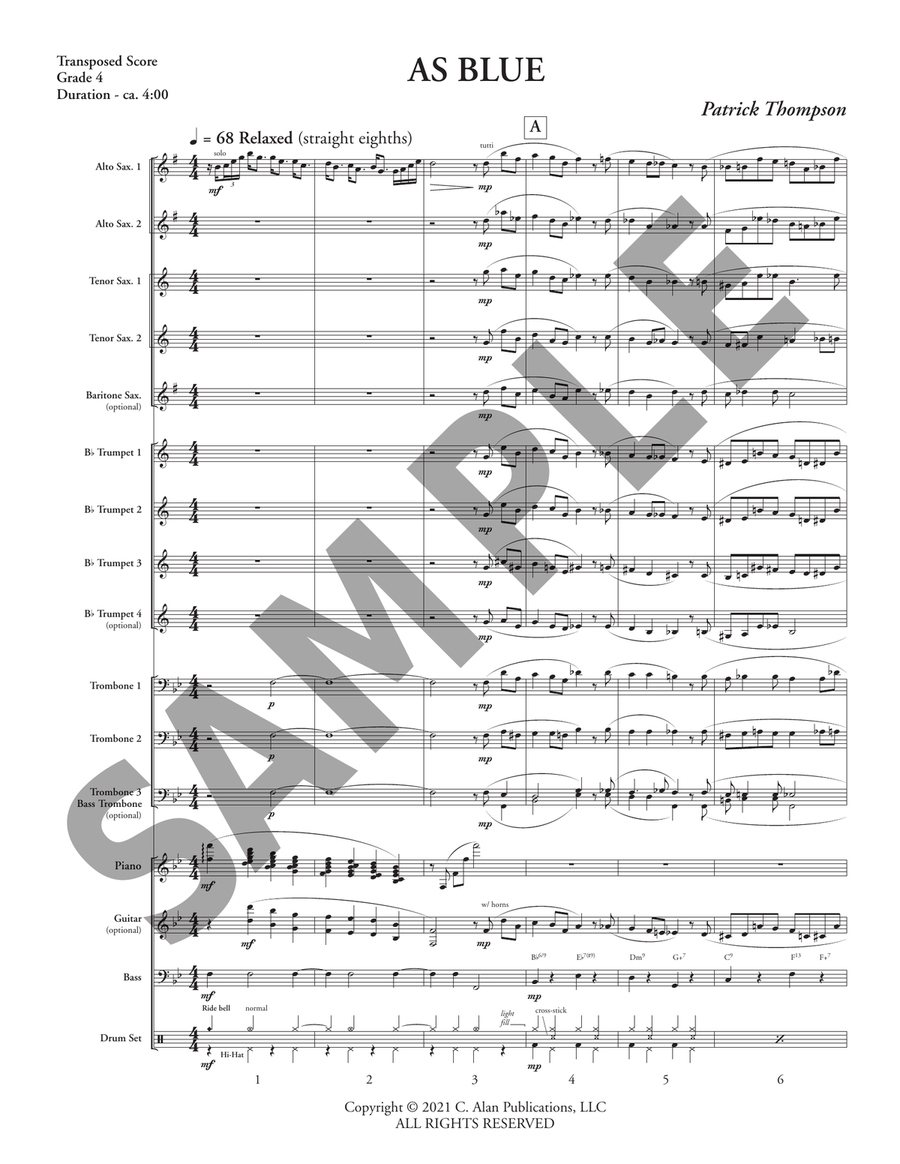 As Blue As Blue Jazz Ensemble scores gallery preview page 2