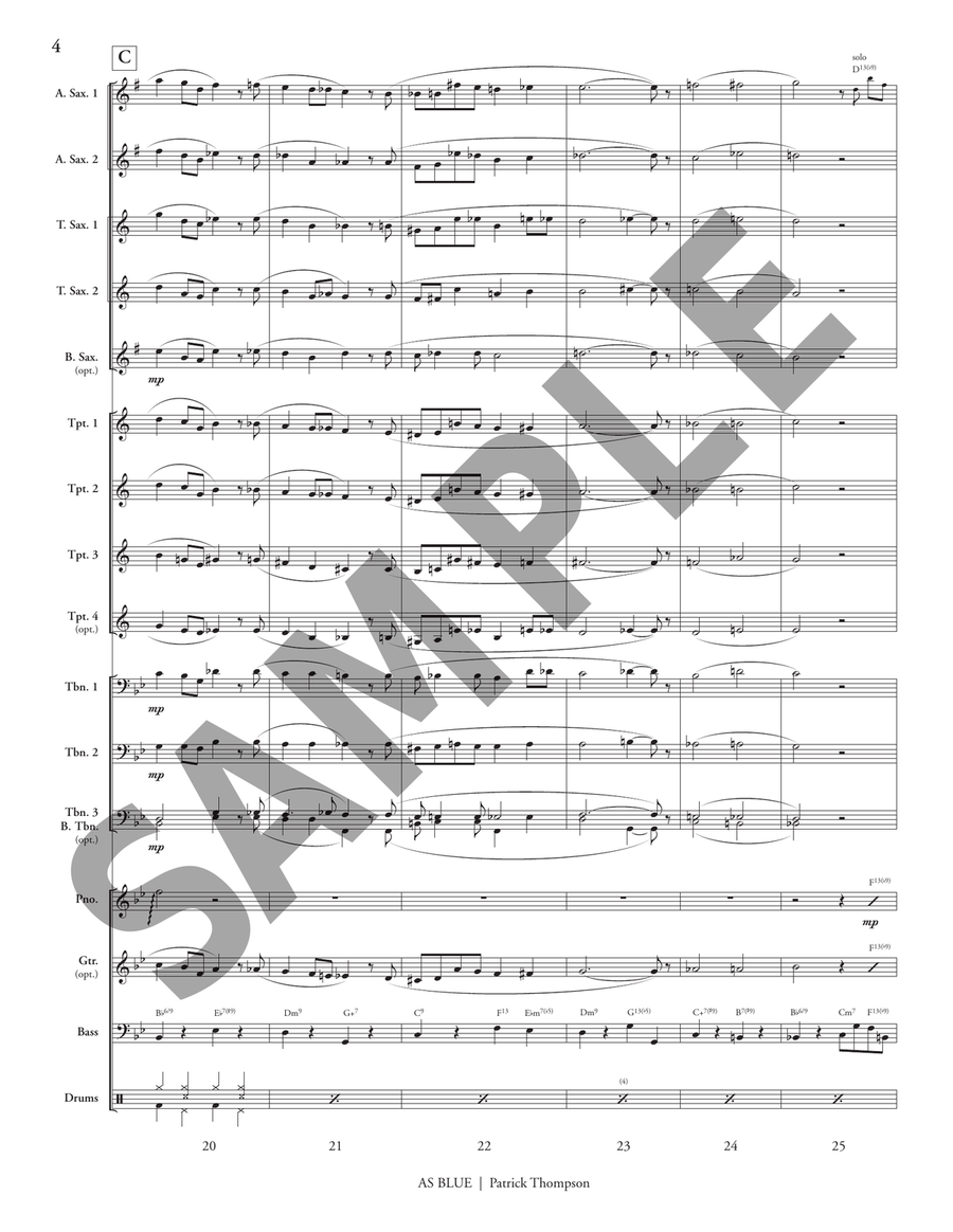 As Blue As Blue Jazz Ensemble scores gallery preview page 5