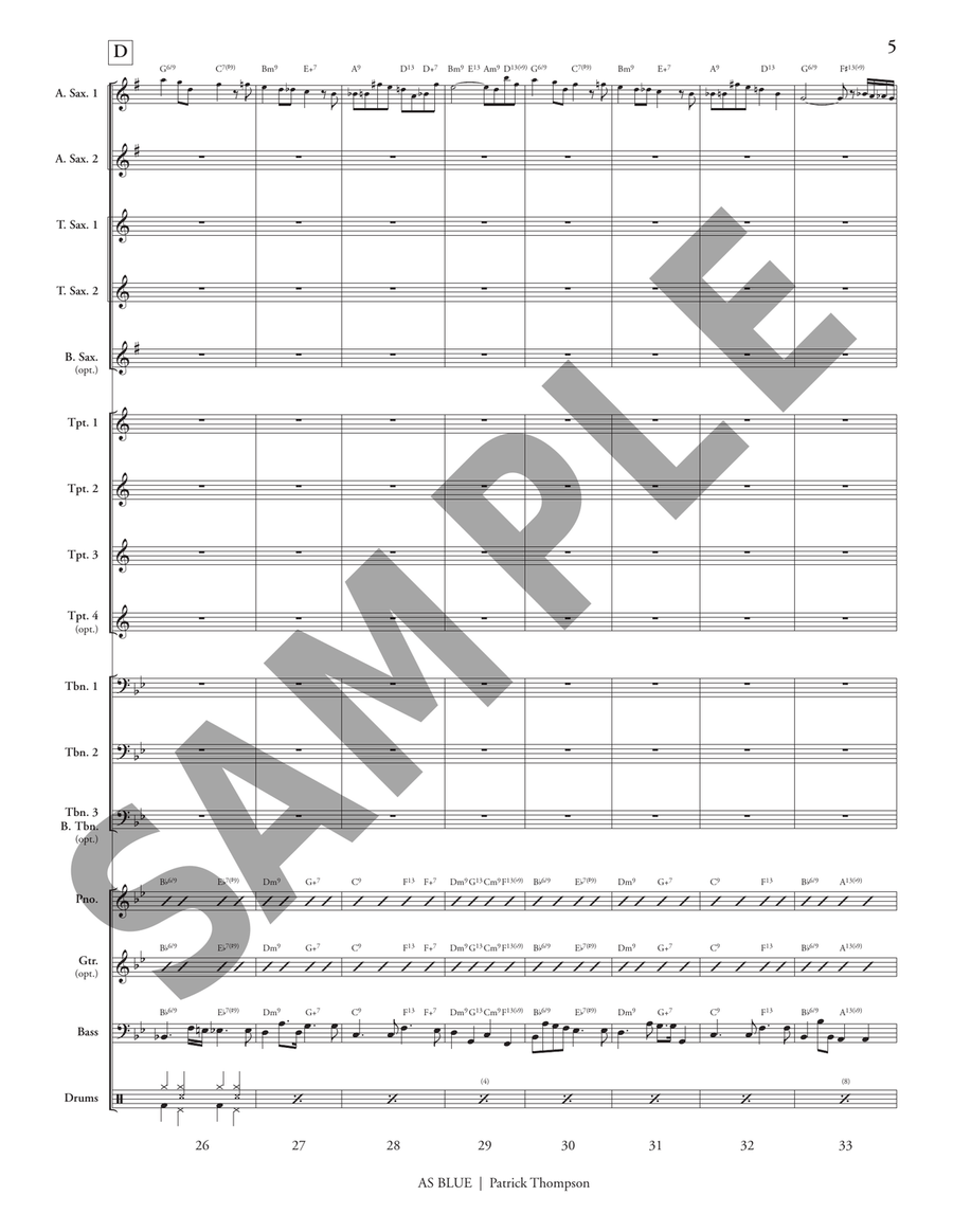 As Blue As Blue Jazz Ensemble scores gallery preview page 6