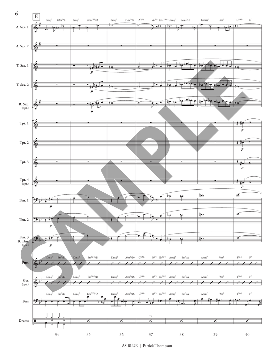 As Blue As Blue Jazz Ensemble scores gallery preview page 7
