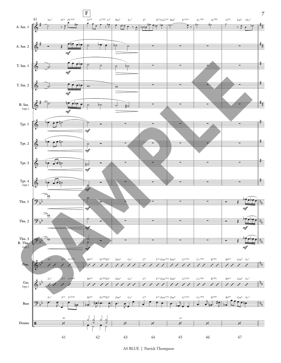 As Blue As Blue Jazz Ensemble scores gallery preview page 8