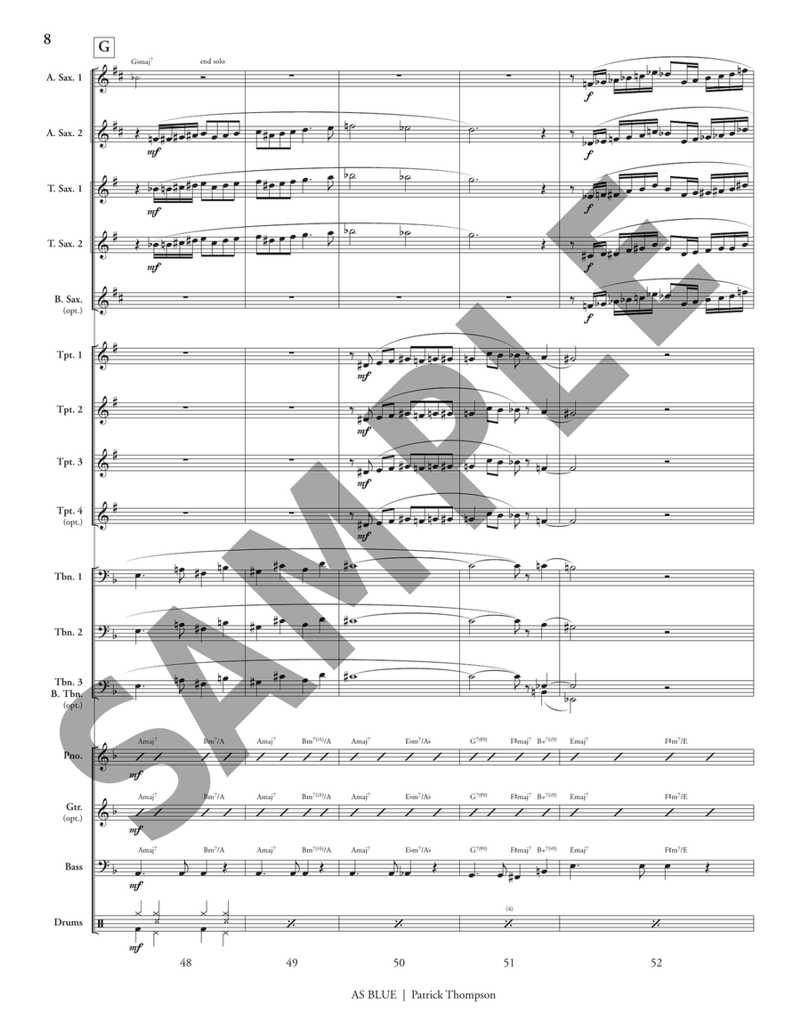 As Blue As Blue Jazz Ensemble scores gallery preview page 9