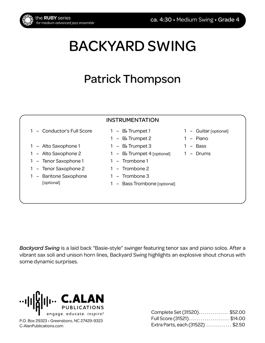 Backyard Swing Backyard Swing Jazz Ensemble scores gallery preview page 2