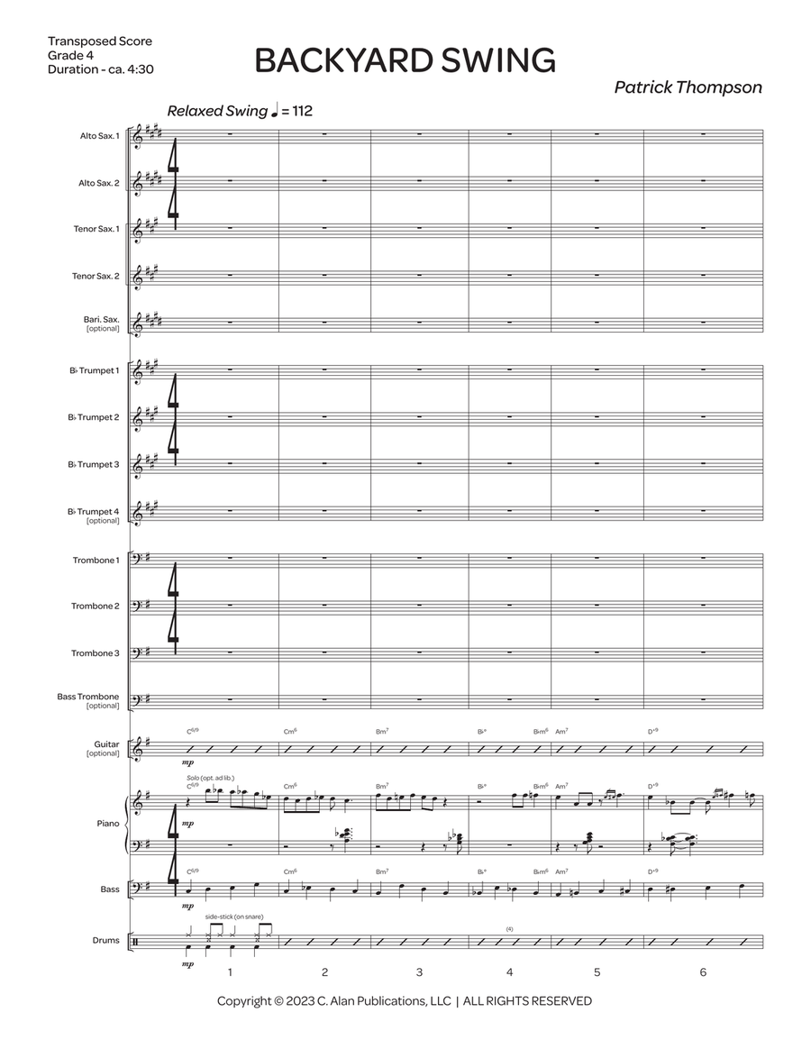 Backyard Swing Backyard Swing Jazz Ensemble scores gallery preview page 3