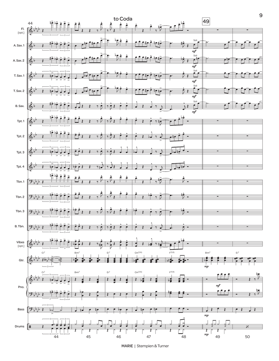 Marie Marie Jazz Ensemble scores gallery preview page 9
