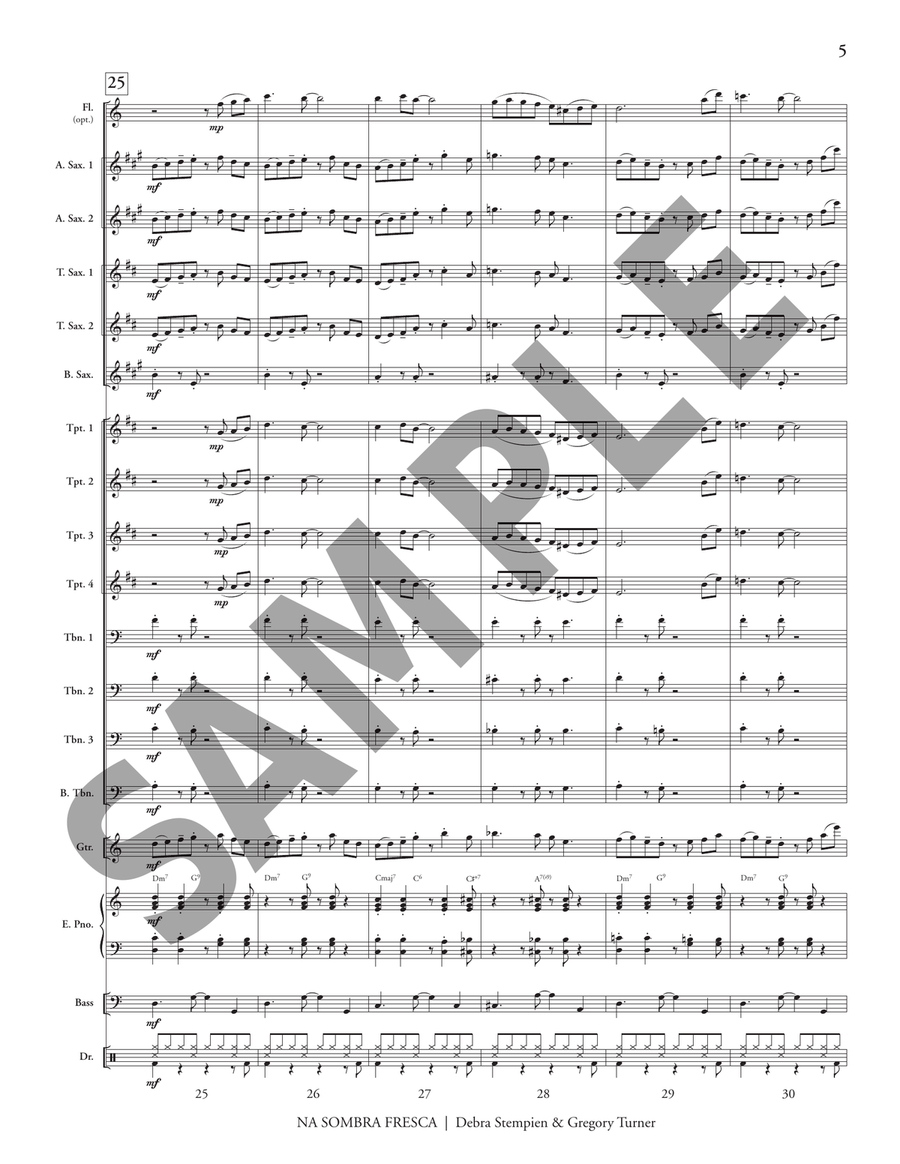 Na Sombra Fresca Na Sombra Fresca Jazz Ensemble scores gallery preview page 6