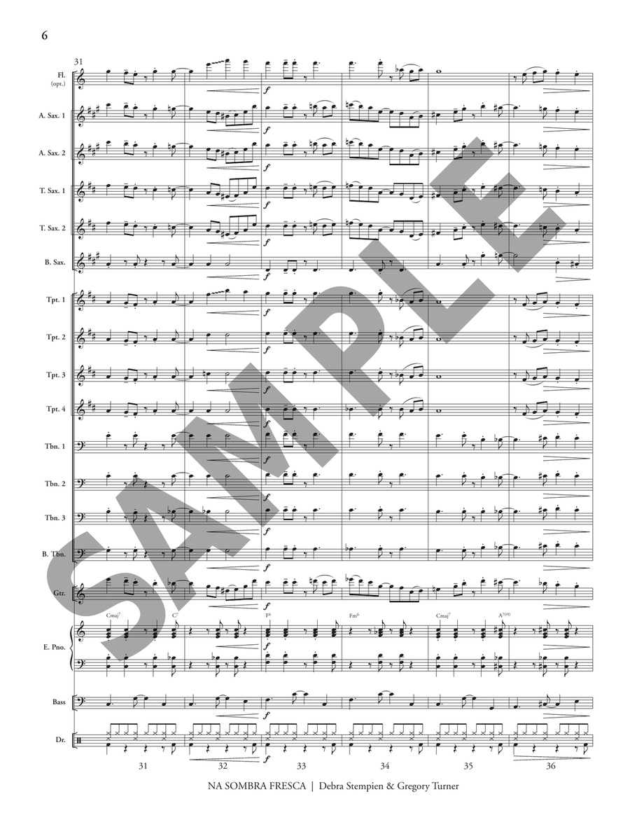 Na Sombra Fresca Na Sombra Fresca Jazz Ensemble scores gallery preview page 7