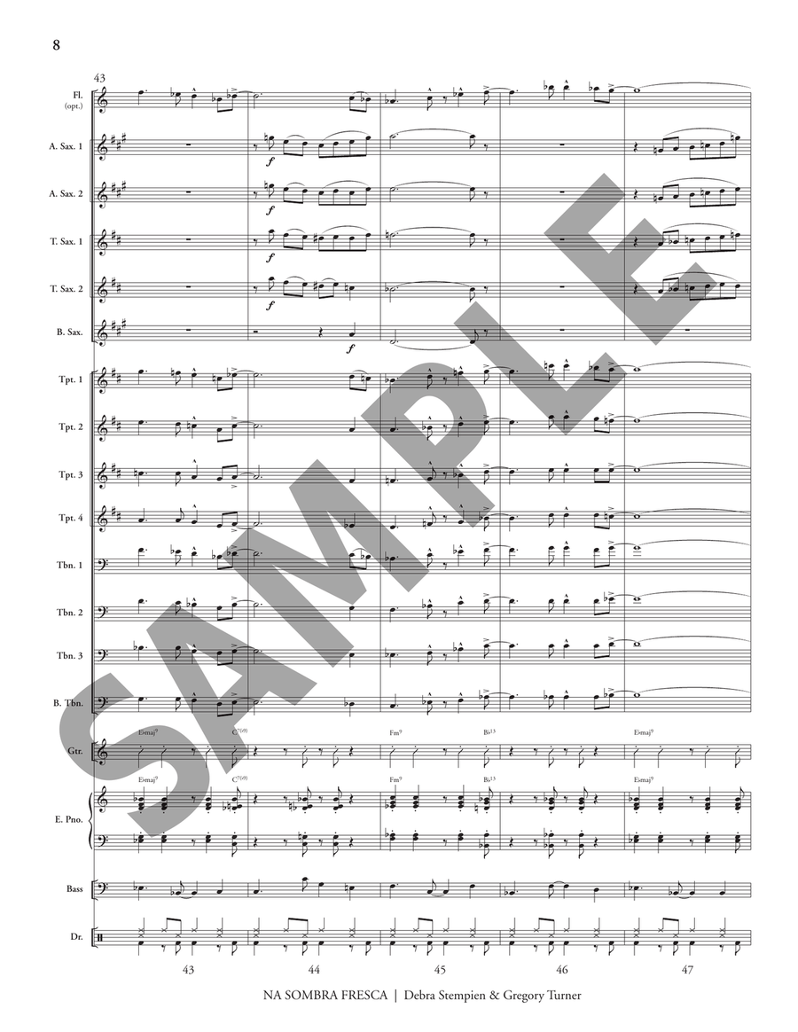 Na Sombra Fresca Na Sombra Fresca Jazz Ensemble scores gallery preview page 9