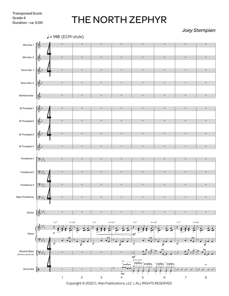 The North Zephyr (score only) Jazz Ensemble scores gallery preview page 2