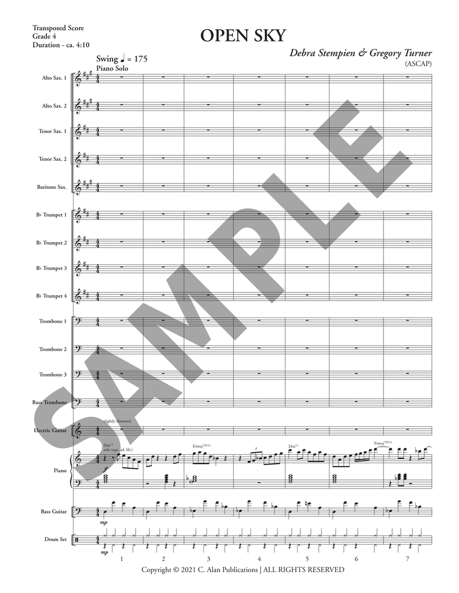 Open Sky (score only) Open Sky (score only) Jazz Ensemble scores gallery preview page 2