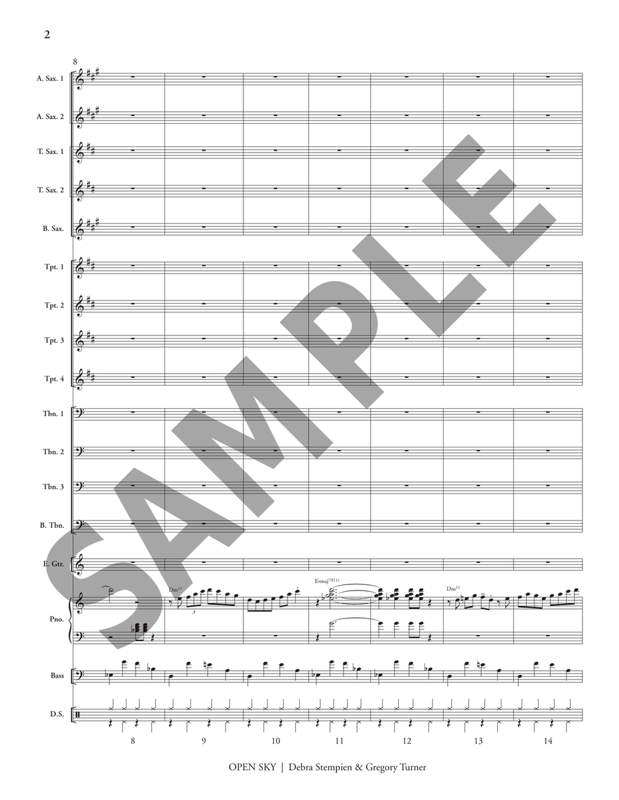 Open Sky (score only) Open Sky (score only) Jazz Ensemble scores gallery preview page 3