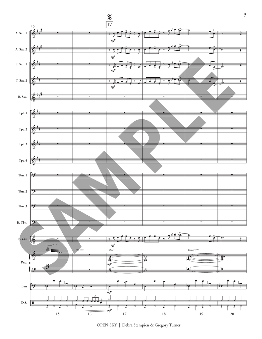 Open Sky (score only) Open Sky (score only) Jazz Ensemble scores gallery preview page 4