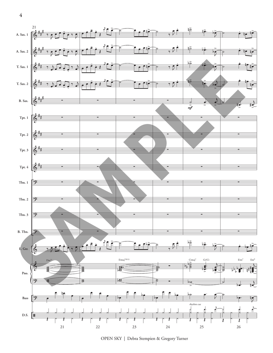 Open Sky (score only) Open Sky (score only) Jazz Ensemble scores gallery preview page 5