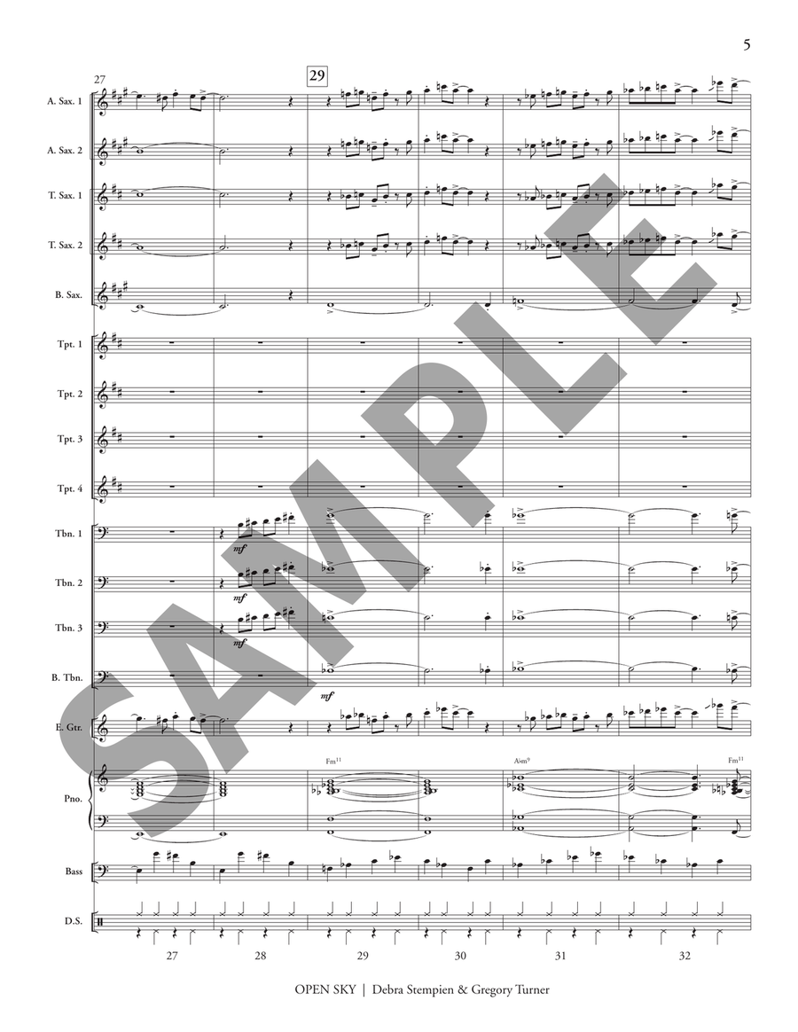 Open Sky (score only) Open Sky (score only) Jazz Ensemble scores gallery preview page 6