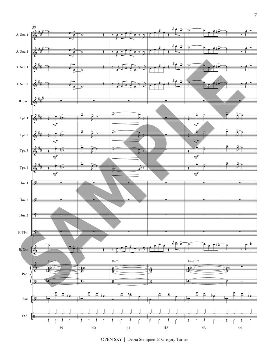 Open Sky (score only) Open Sky (score only) Jazz Ensemble scores gallery preview page 8
