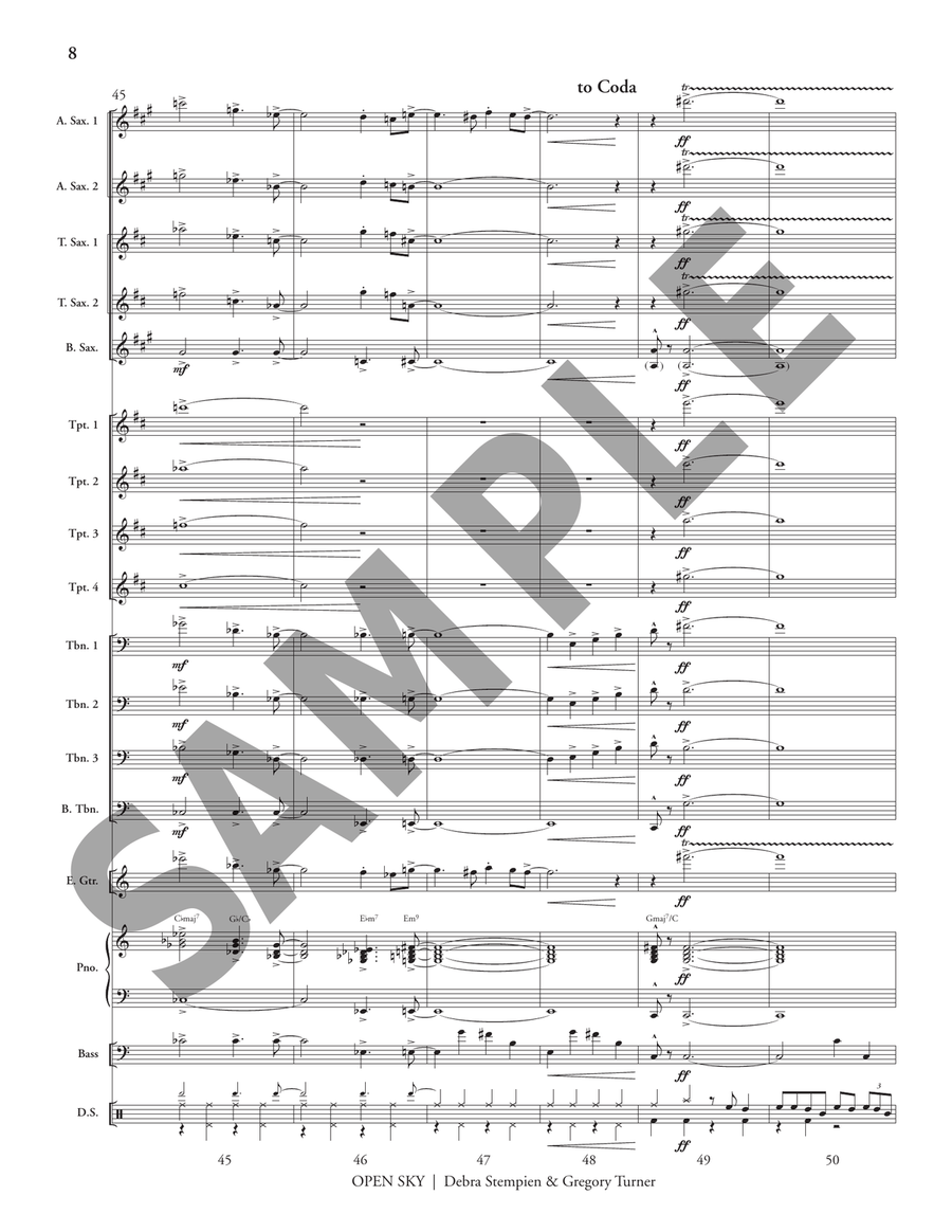 Open Sky (score only) Open Sky (score only) Jazz Ensemble scores gallery preview page 9