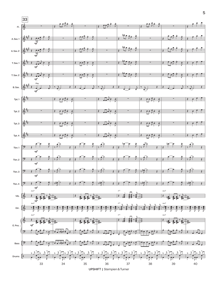 Upshift (score only) Upshift (score only) Jazz Ensemble scores gallery preview page 7