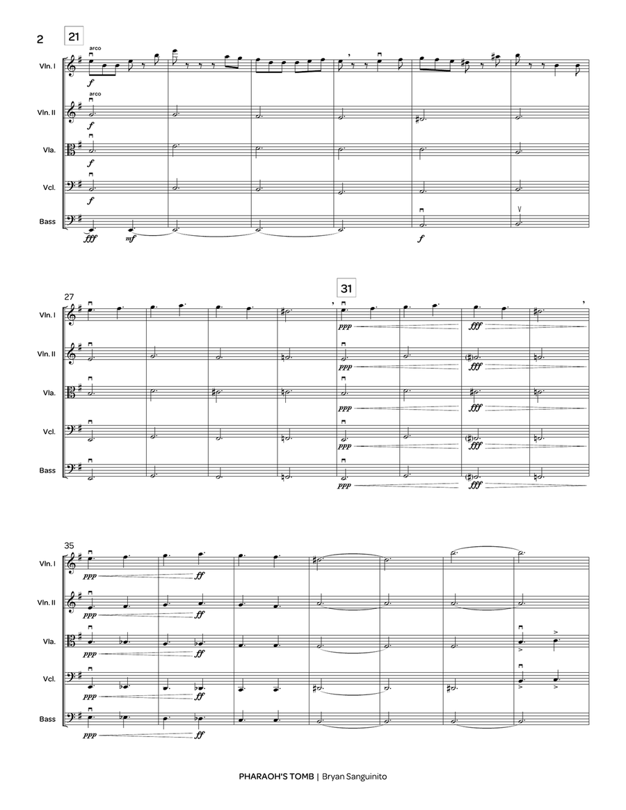 Pharaoh's Tomb (score only) String Orchestra scores gallery preview page 3