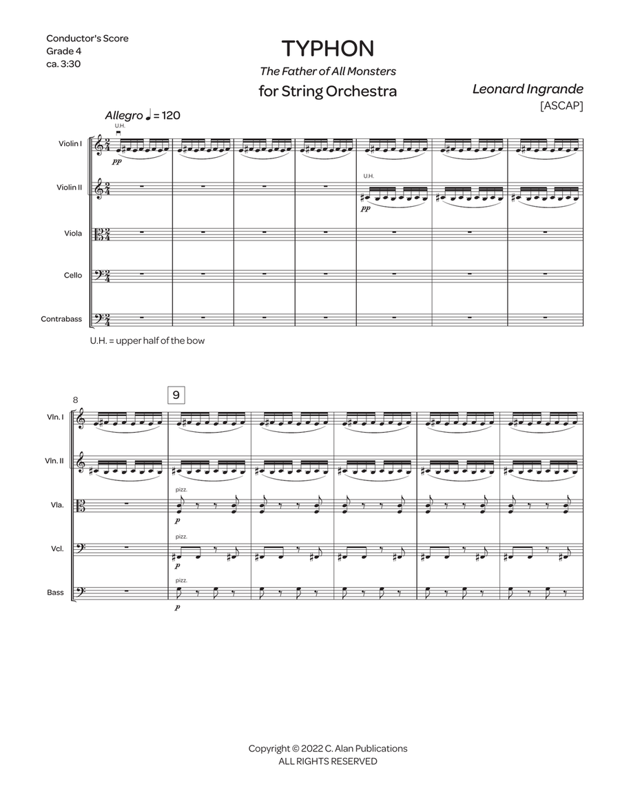 Typhon: The Father of All Monsters (score only) String Orchestra scores gallery preview page 2