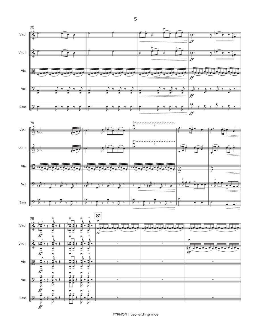 Typhon: The Father of All Monsters (score only) String Orchestra scores gallery preview page 6