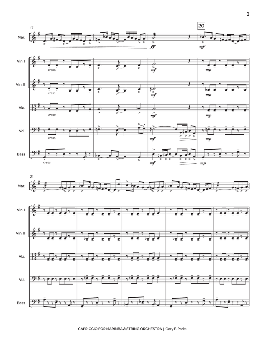Capriccio for Marimba & String Orchestra String Orchestra scores gallery preview page 4