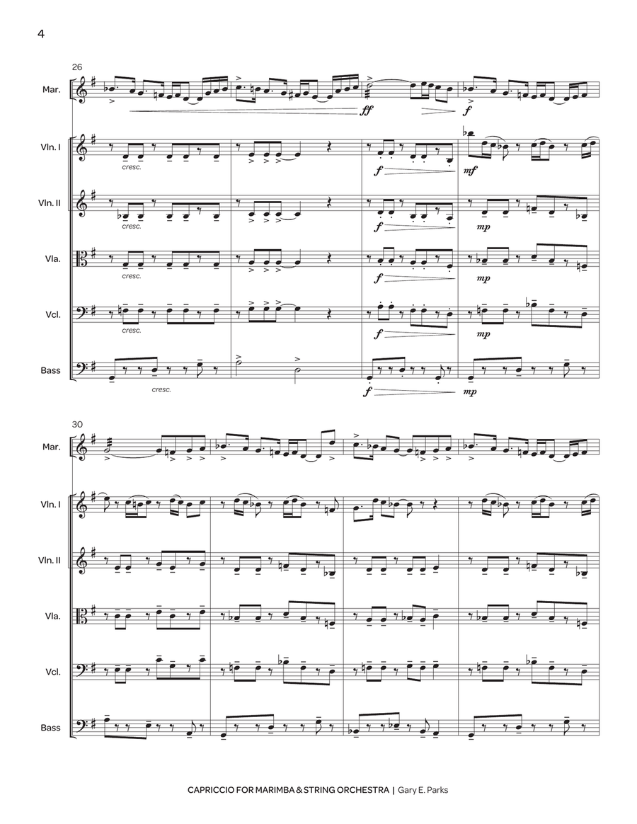 Capriccio for Marimba & String Orchestra String Orchestra scores gallery preview page 5