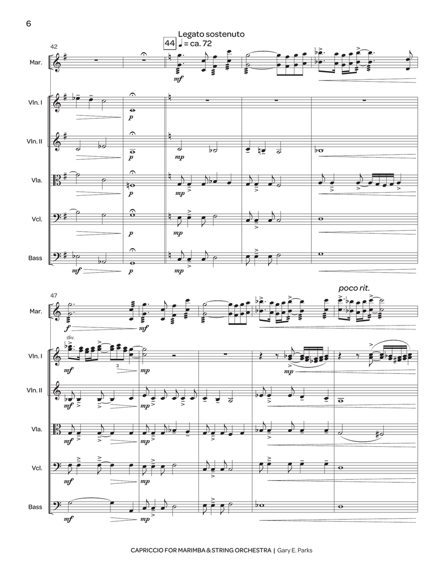 Capriccio for Marimba & String Orchestra (score only) String Orchestra scores gallery preview page 7
