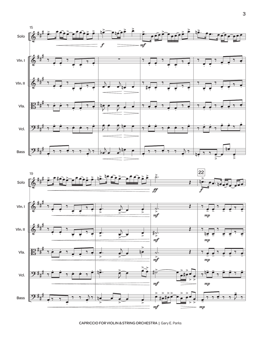Capriccio for Violin & String Orchestra (score only) String Orchestra scores gallery preview page 4