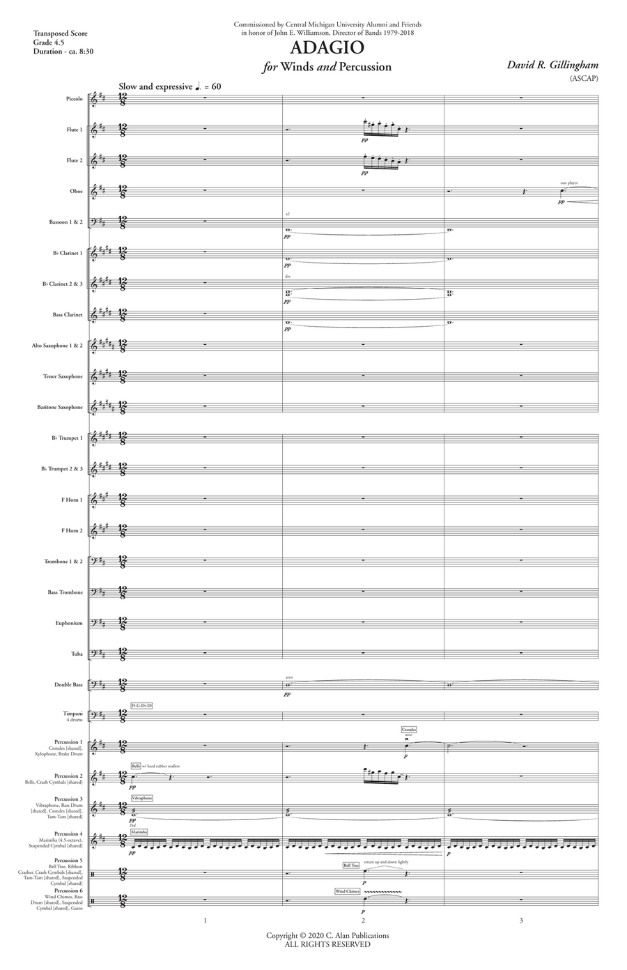 Adagio for Winds and Percussion Concert Band scores gallery preview page 3