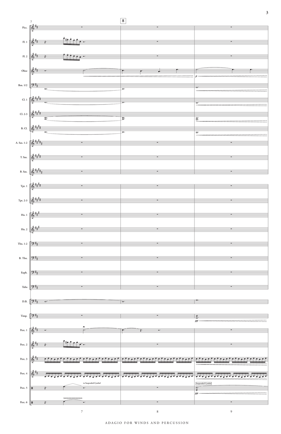 Adagio for Winds and Percussion (score only) Concert Band scores gallery preview page 5