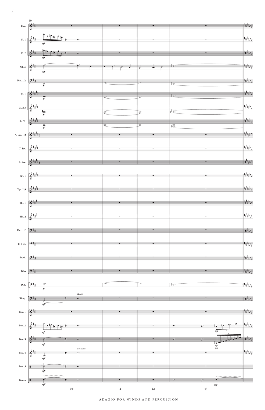 Adagio for Winds and Percussion (score only) Concert Band scores gallery preview page 6