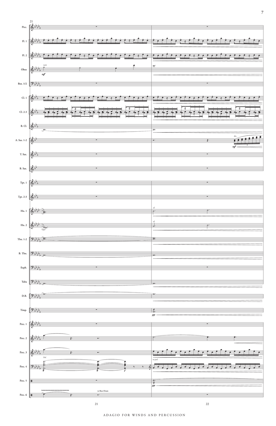 Adagio for Winds and Percussion (score only) Concert Band scores gallery preview page 9