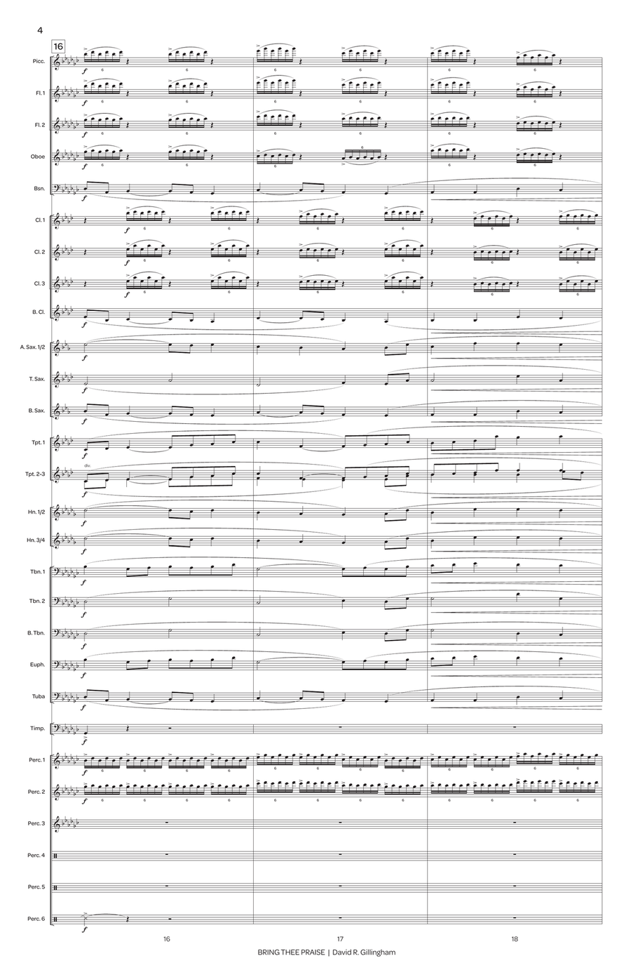 Bring Thee Praise (score only) Concert Band scores gallery preview page 5