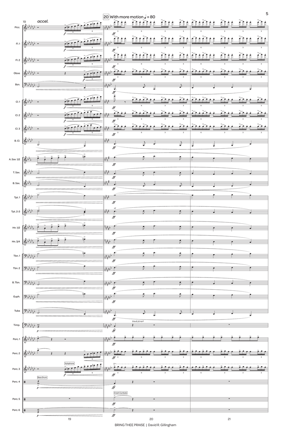 Bring Thee Praise (score only) Concert Band scores gallery preview page 6
