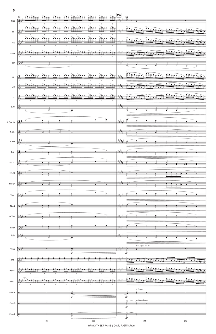 Bring Thee Praise (score only) Concert Band scores gallery preview page 7
