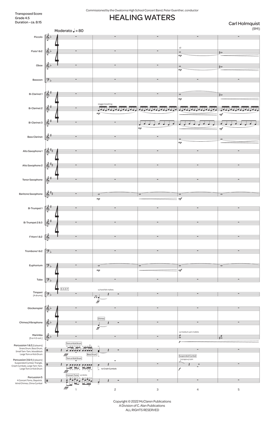 Healing Waters (score only) Concert Band scores gallery preview page 2