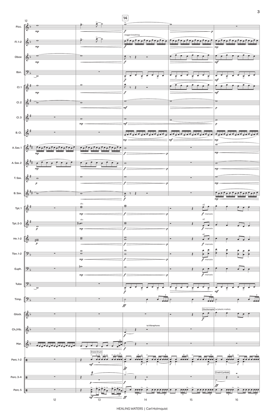 Healing Waters (score only) Concert Band scores gallery preview page 4