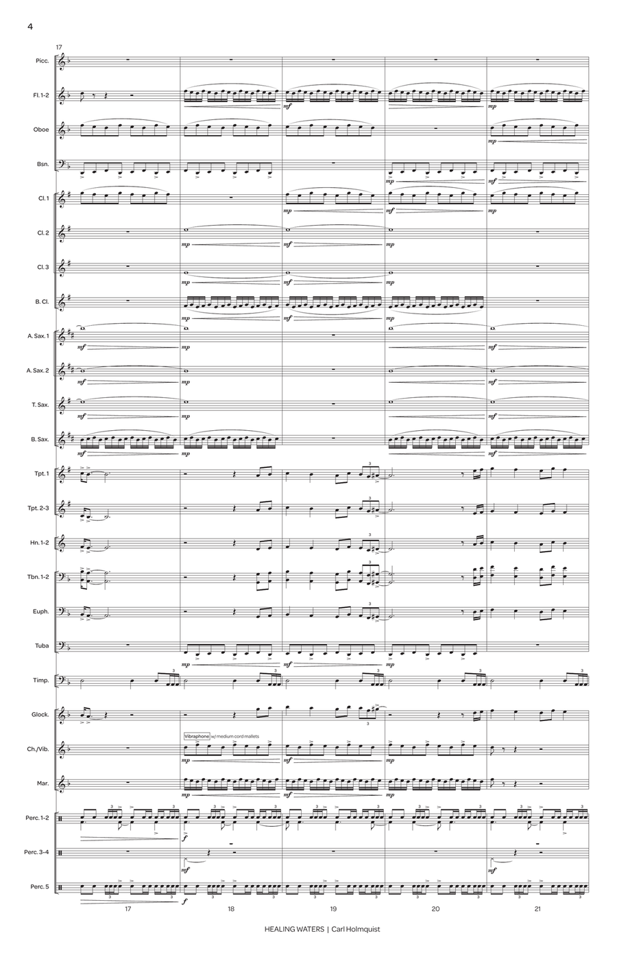 Healing Waters (score only) Concert Band scores gallery preview page 5