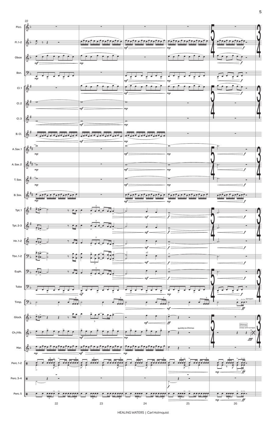 Healing Waters (score only) Concert Band scores gallery preview page 6