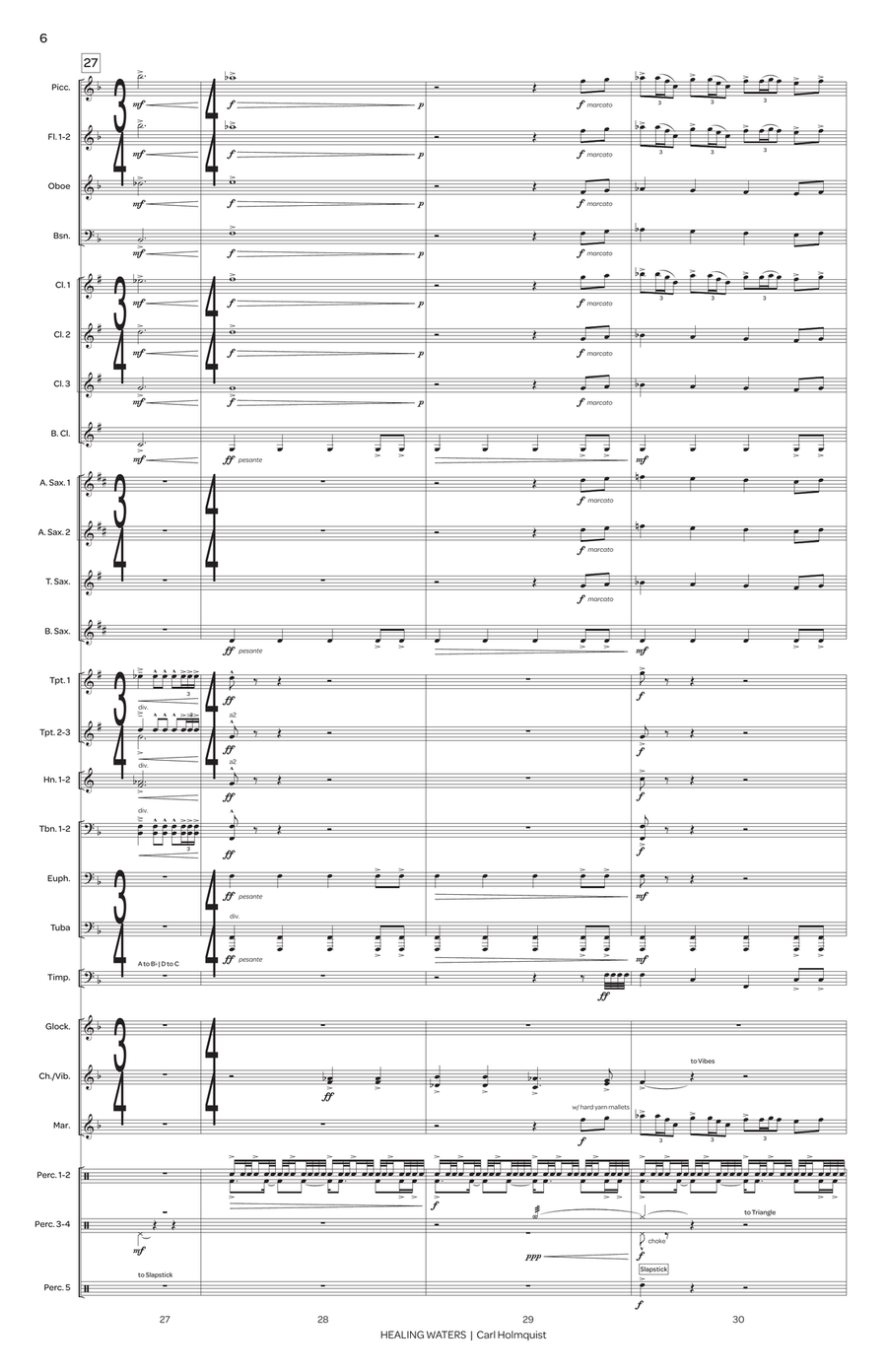 Healing Waters (score only) Concert Band scores gallery preview page 7