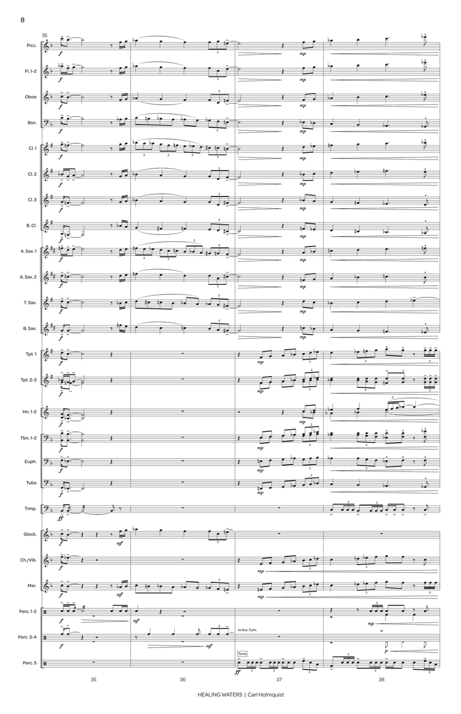 Healing Waters (score only) Concert Band scores gallery preview page 9