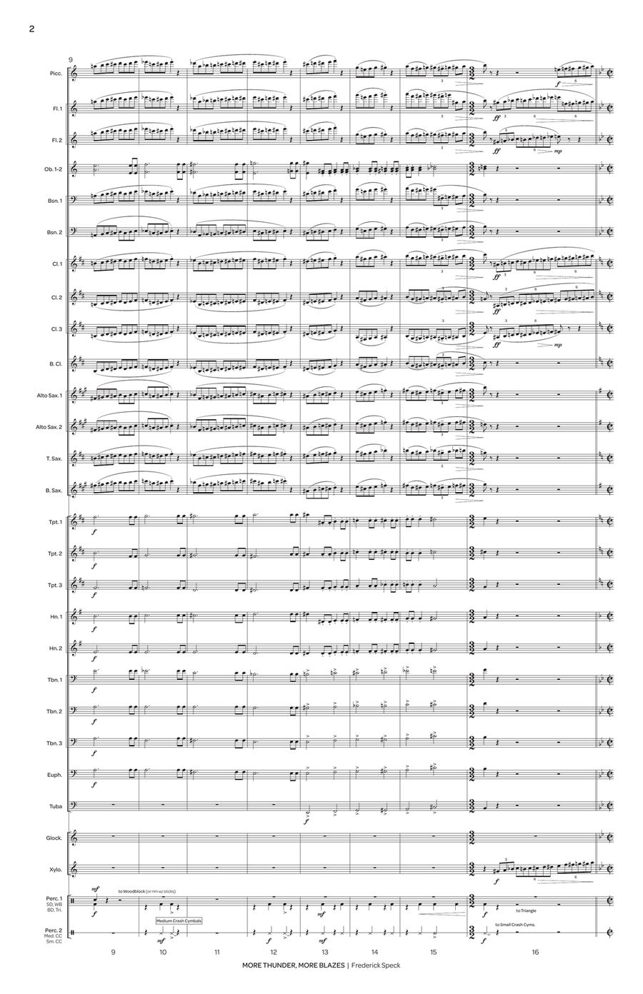 More Thunder, More Blazes (score only) Concert Band scores gallery preview page 3